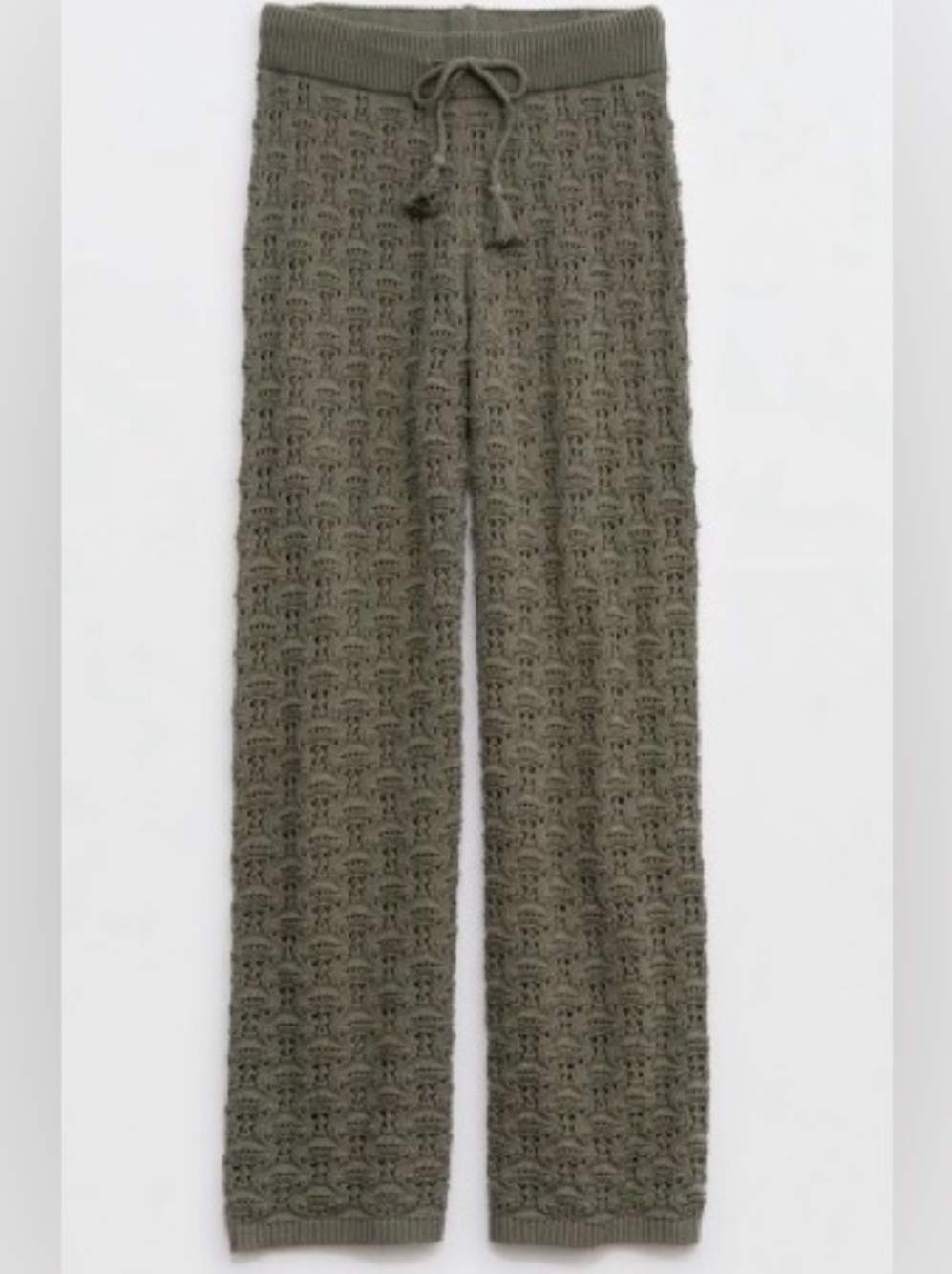 aerie Olive Green Crochet Beach Coverup Pants